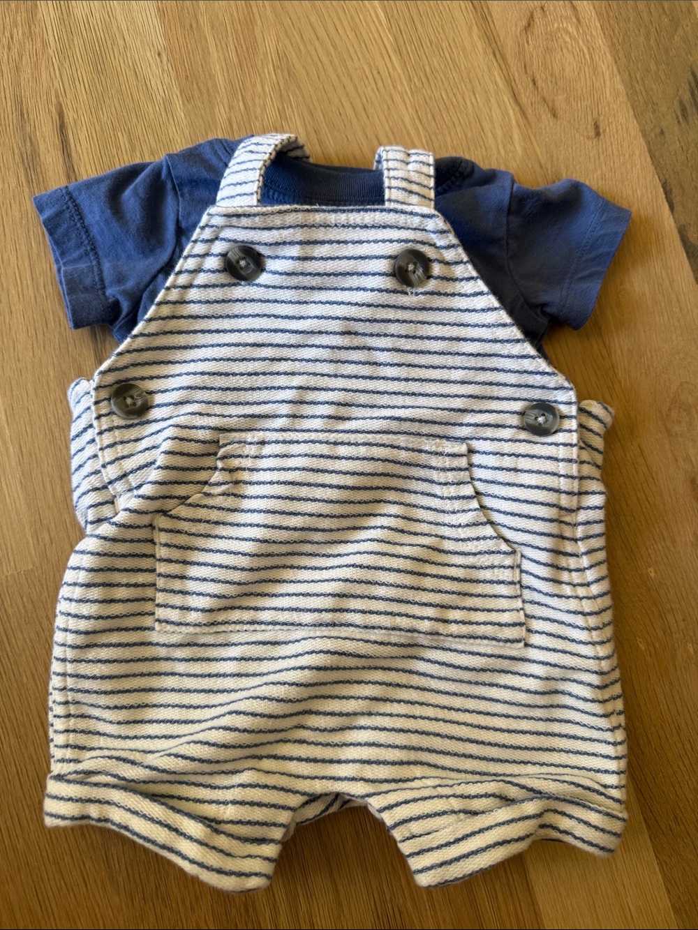 Carter's Navy and White Striped Baby Overalls